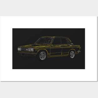 Datsun 510 - Classic Japanese Car Outline Posters and Art